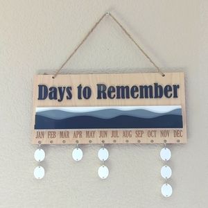 Days to Remember wooden perpetual family and birthday calendar